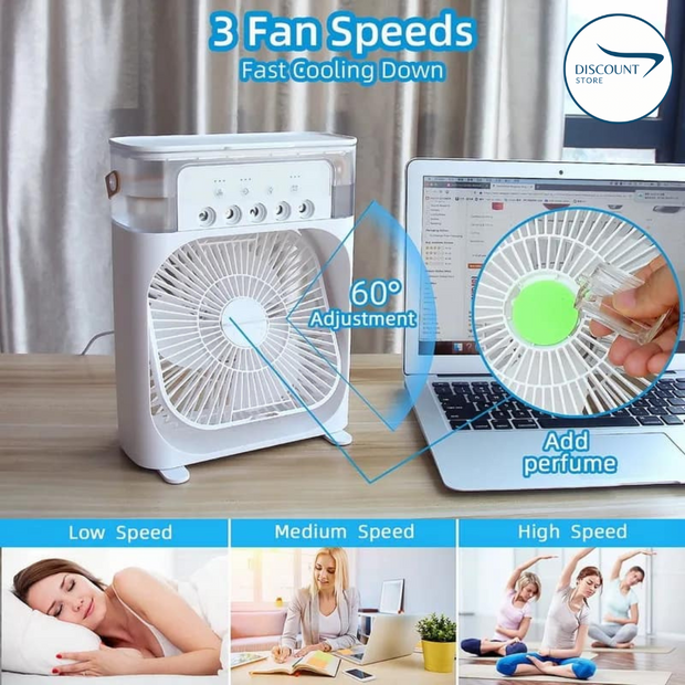 3 in 1 Portable Mist Spray Air Cooler & Conditioner