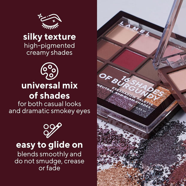 LAMEL 16 Shades Of Burgundy Eyeshadow Palette № 16-4